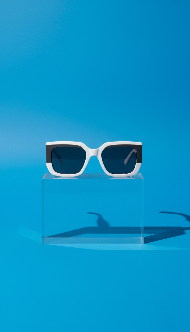 Charcoal-Accented White Statement Sunglasses