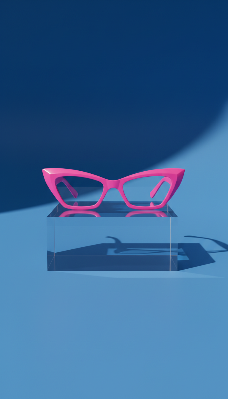 Hot Pink Angular Cat-Eye Eyeglasses