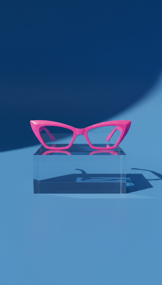 Hot Pink Angular Cat-Eye Eyeglasses