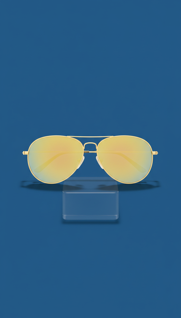 Citrine Yellow Mirrored Aviator Frames