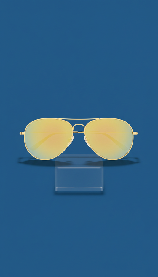Citrine Yellow Mirrored Aviator Frames