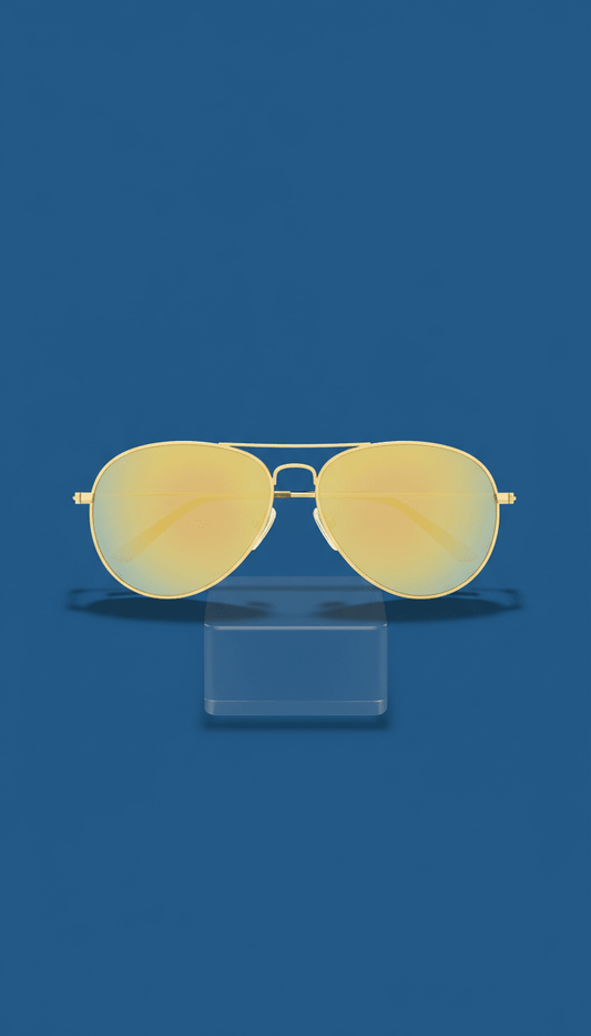Citrine Yellow Mirrored Aviator Frames - Tha Shade