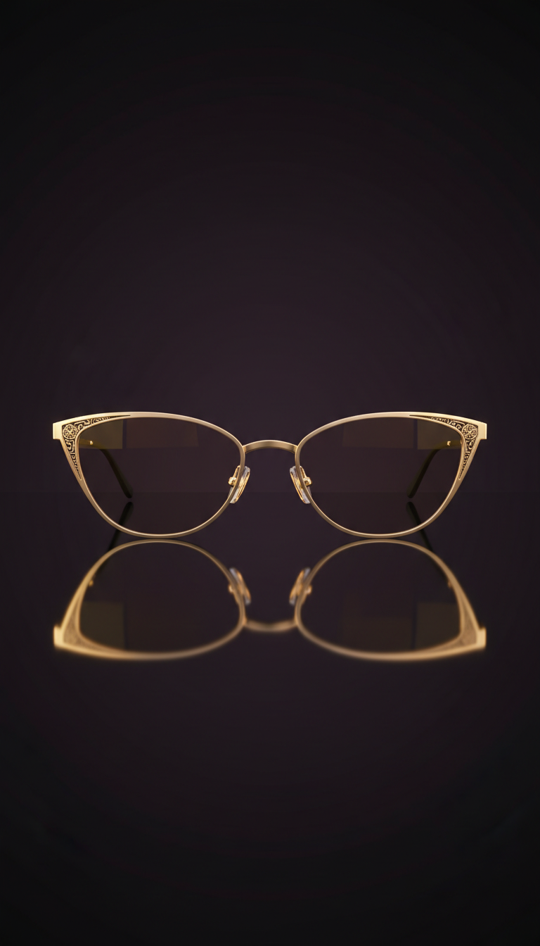 Cat-eye optical frames in nightlife gold