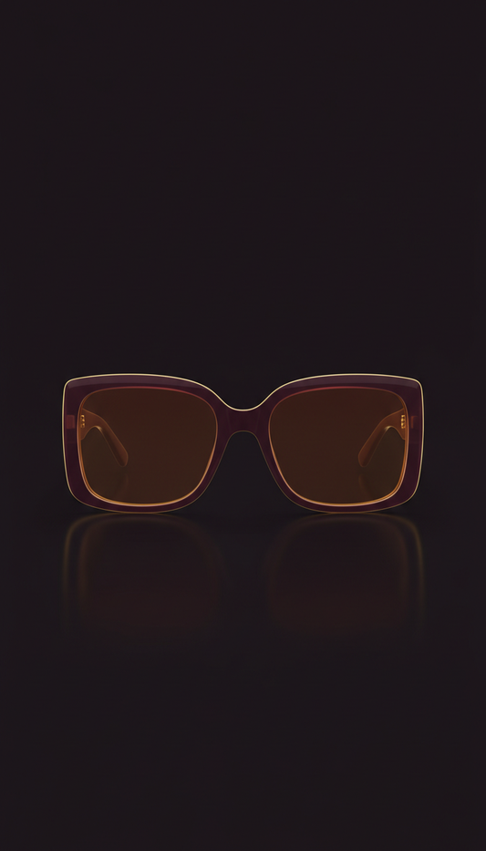 Oversized acetate sunglasses in velvet plum