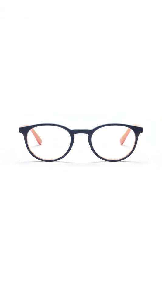 Round optical eyeglasses in slate navy