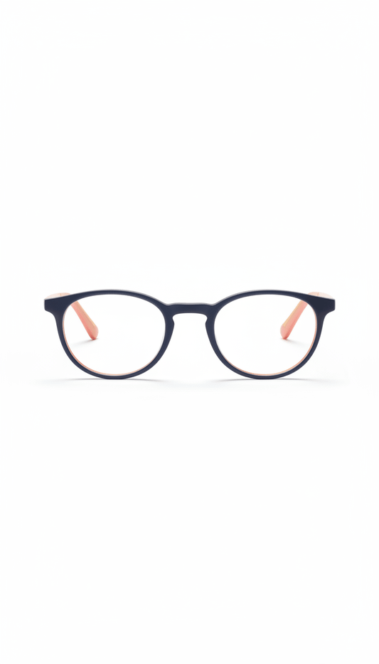 Round optical eyeglasses in slate navy - Tha Shade