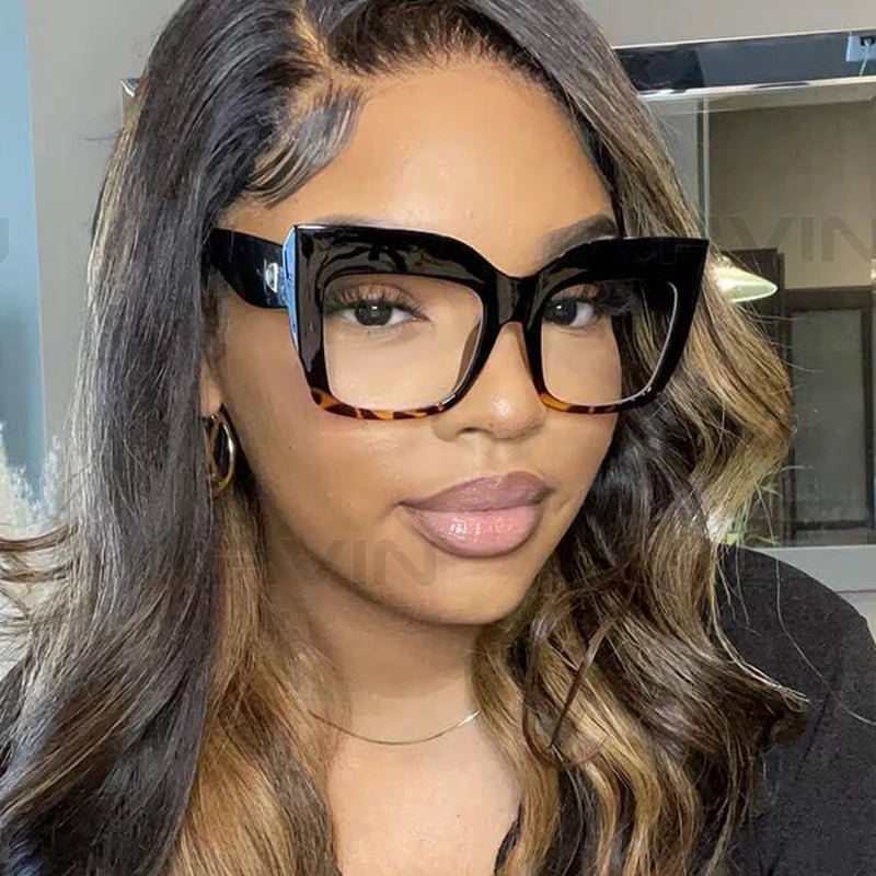 Aisha Big Square Eyeglasses - Tha Shade