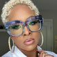Aisha Big Square Eyeglasses - Tha Shade