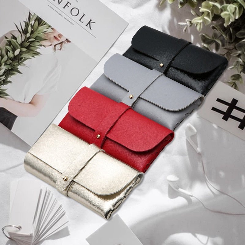 Women Faux Leather Soft Eyeglasses Bag - Tha Shade