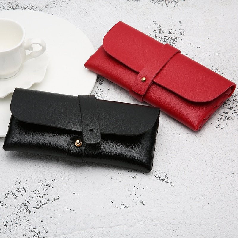 Women Faux Leather Soft Eyeglasses Bag - Tha Shade