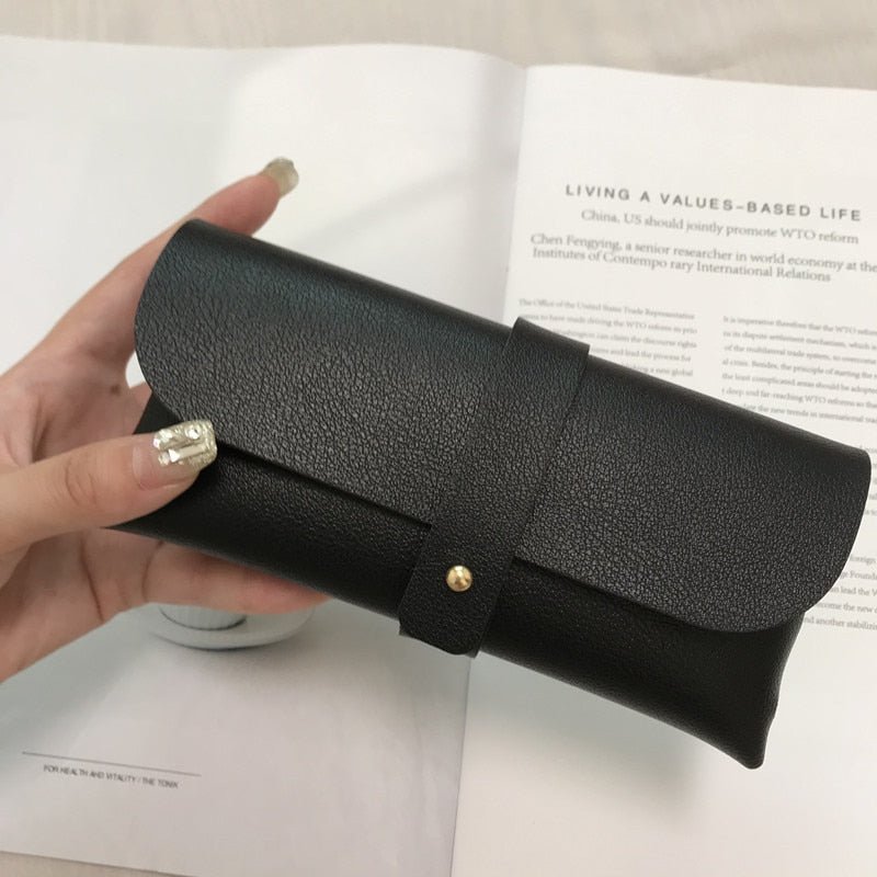 Women Faux Leather Soft Eyeglasses Bag - Tha Shade